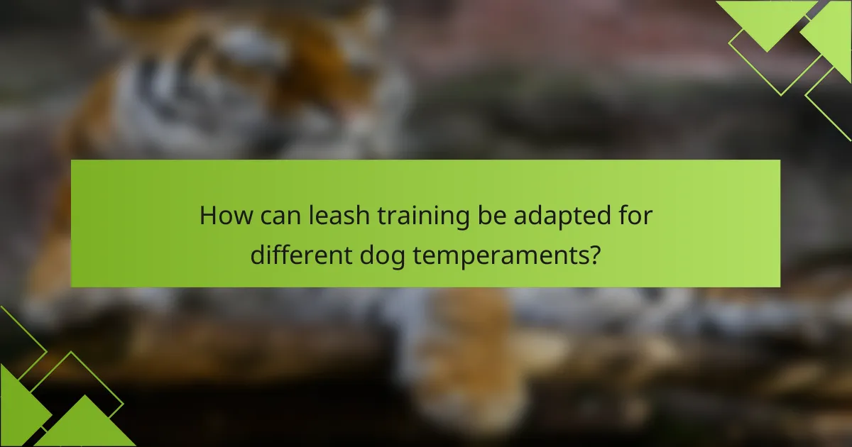 How can leash training be adapted for different dog temperaments?