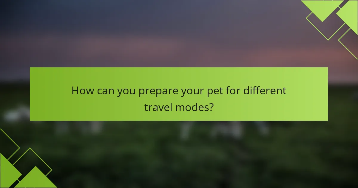 How can you prepare your pet for different travel modes?