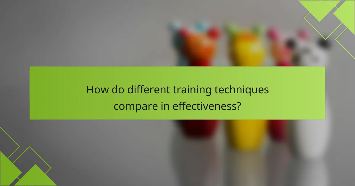 How do different training techniques compare in effectiveness?