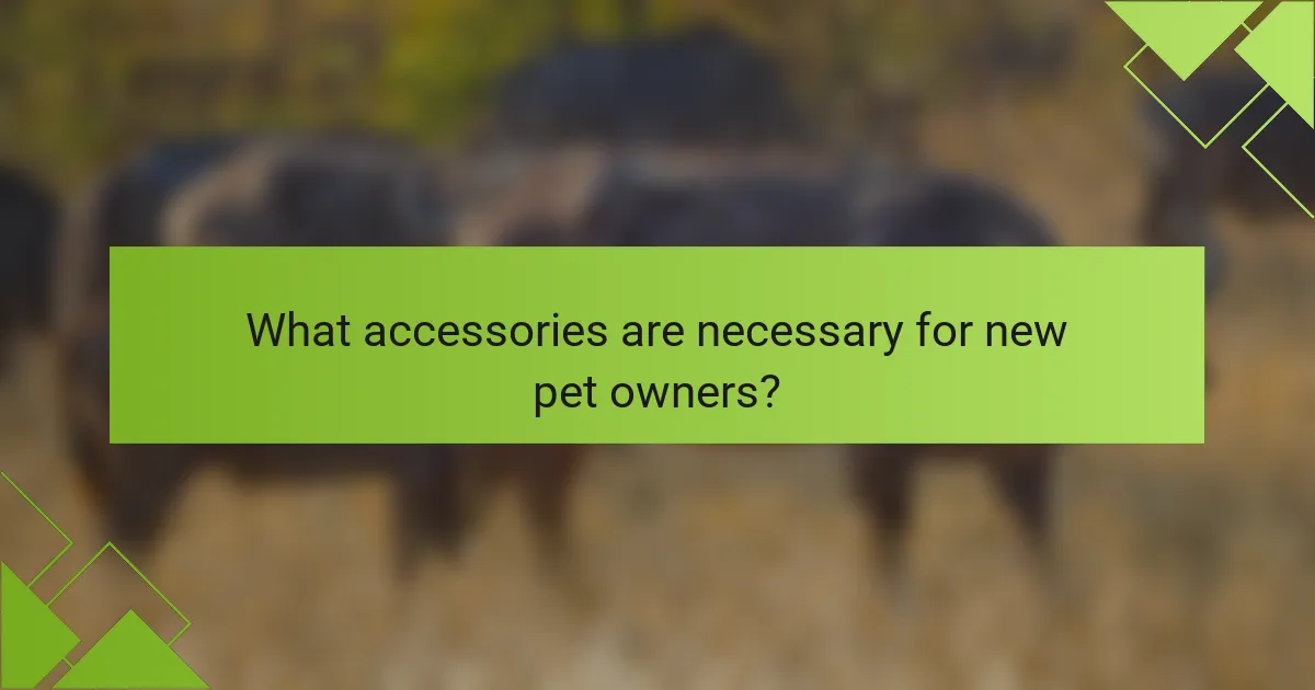 What accessories are necessary for new pet owners?