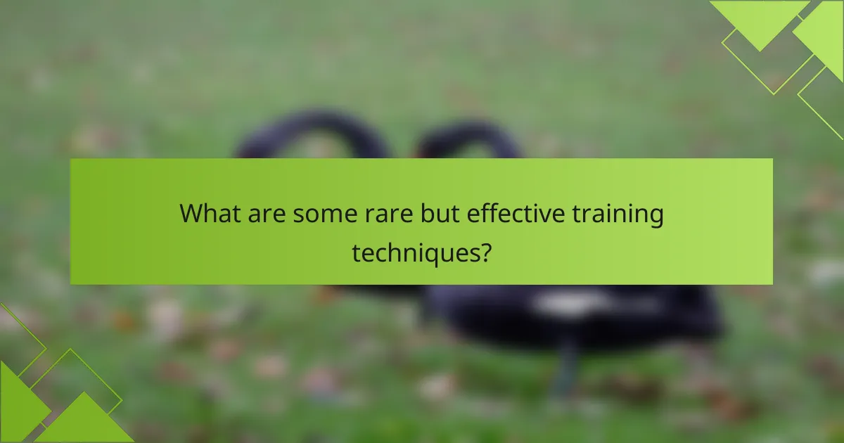 What are some rare but effective training techniques?