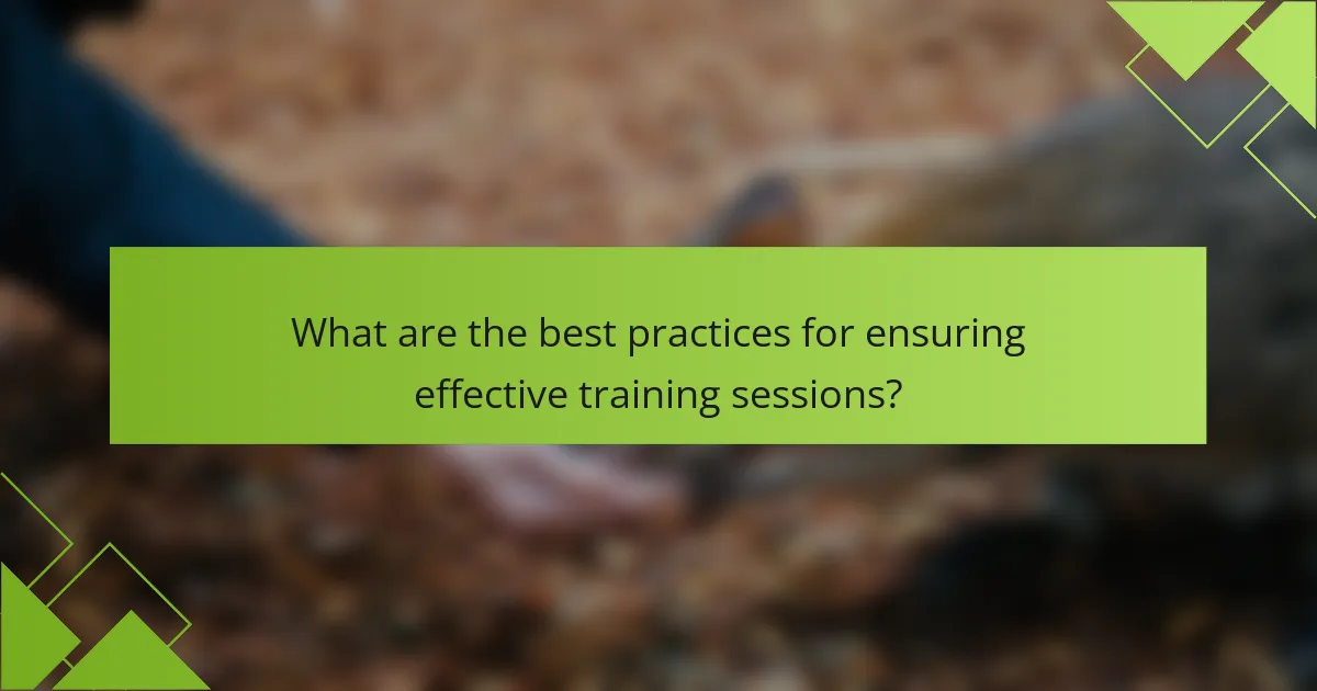 What are the best practices for ensuring effective training sessions?
