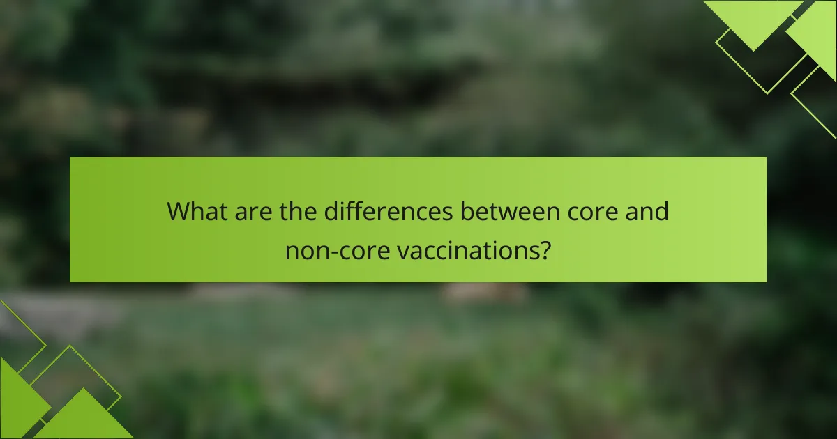 What are the differences between core and non-core vaccinations?