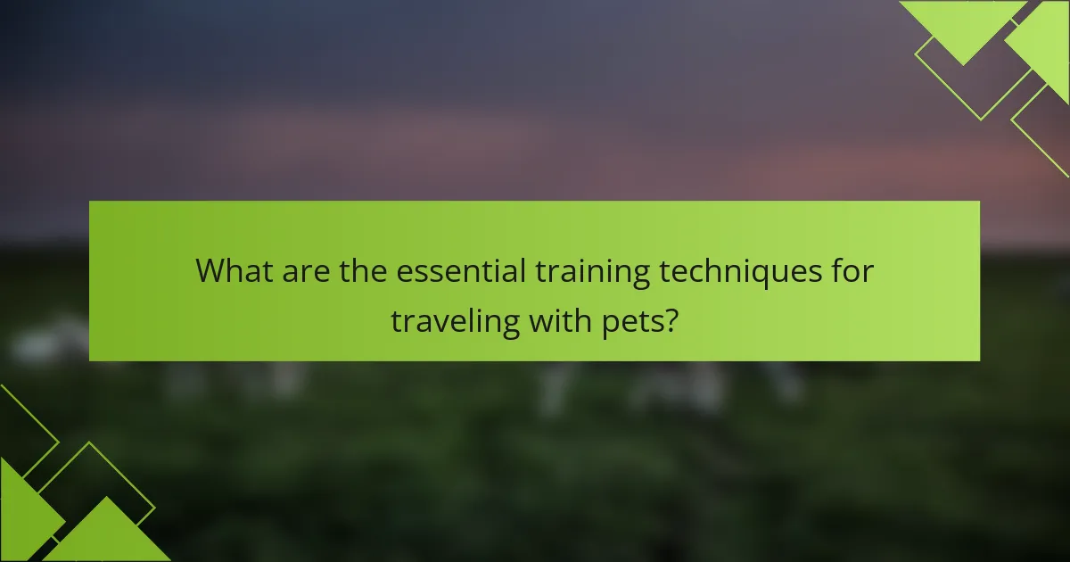 What are the essential training techniques for traveling with pets?