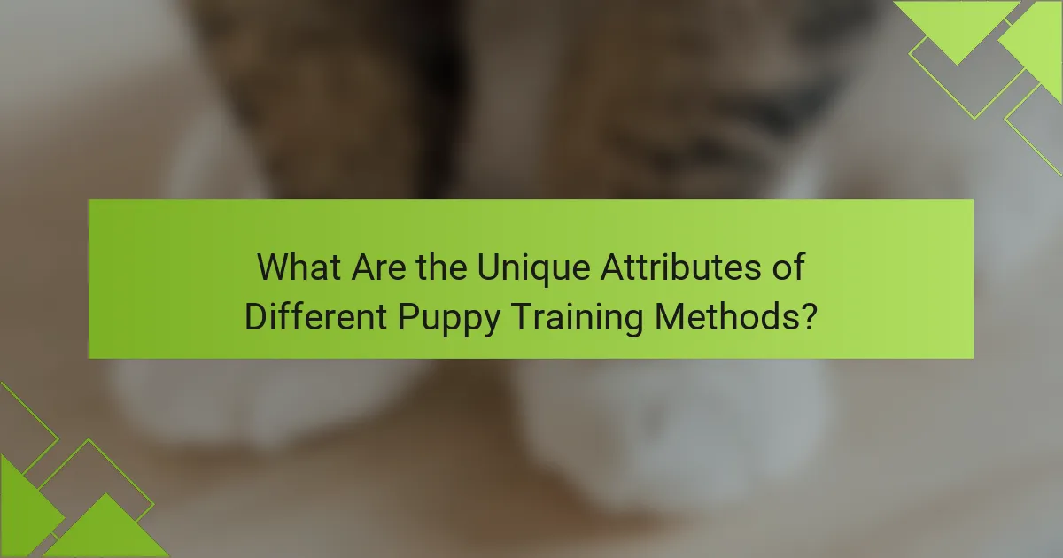 What Are the Unique Attributes of Different Puppy Training Methods?