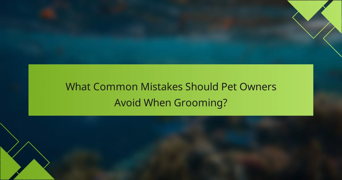 What Common Mistakes Should Pet Owners Avoid When Grooming?