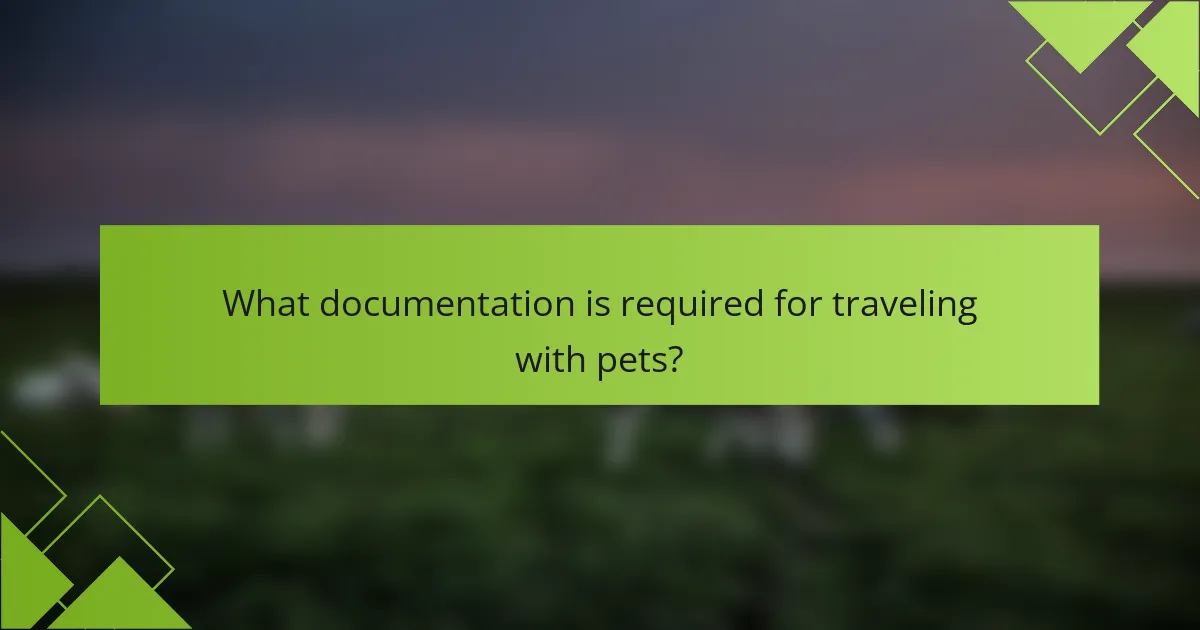 What documentation is required for traveling with pets?
